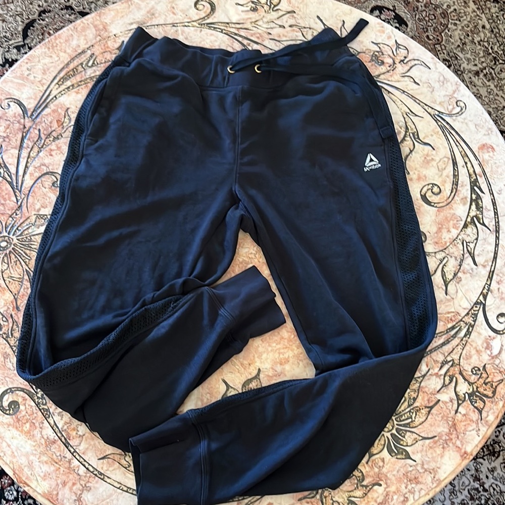 Reebok Mens Black Drawstring Waist Joggers Size Large